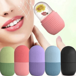 Ice Facial Roller - Refillable Silicone Ice Mold for Facial Contouring and De-puffing - Pink Flash BD