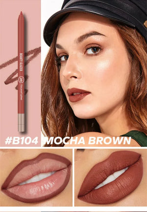 Beauty Glazed 24hours waterproof and long lasting lipliner shade number 104 (shade name Mocha Brown) - Pink Flash BD