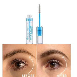 Comparison of unruly brows vs. groomed, set brows using Essence Lash & Brow Gel Mascara - Pink Flash BD