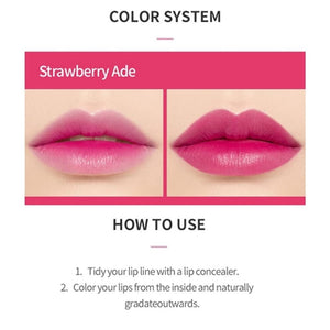 Etude Dear Darling Water Tint in shade Red Grapefruit Ade, featuring a bright pink color in a simple bottle.