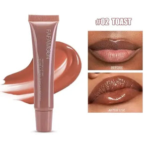 Fafamoon Long-Lasting Lip Gloss #02 – Toast | Shiny, Smooth, All-Day Wear.