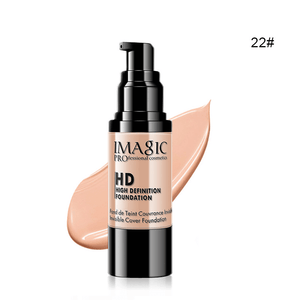 IMAGIC HD Foundation Shade 22 Ivory Beige, full coverage liquid foundation with a natural finish, suitable for a flawless complexion.