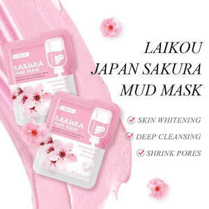 Laikou Sakura Mud Mask – Deep Cleansing, Brightening & Hydrating Clay Mask.