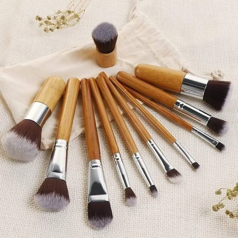 Bamboo Professional 11Pcs Makeup Brush Set | Pink Flash BD - Pink Flash BD