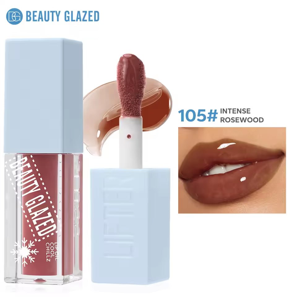 Beauty Glazed Lip Oil Cool Chillz Shade 105 (Intense Rosewood) - Pink Flash BD
