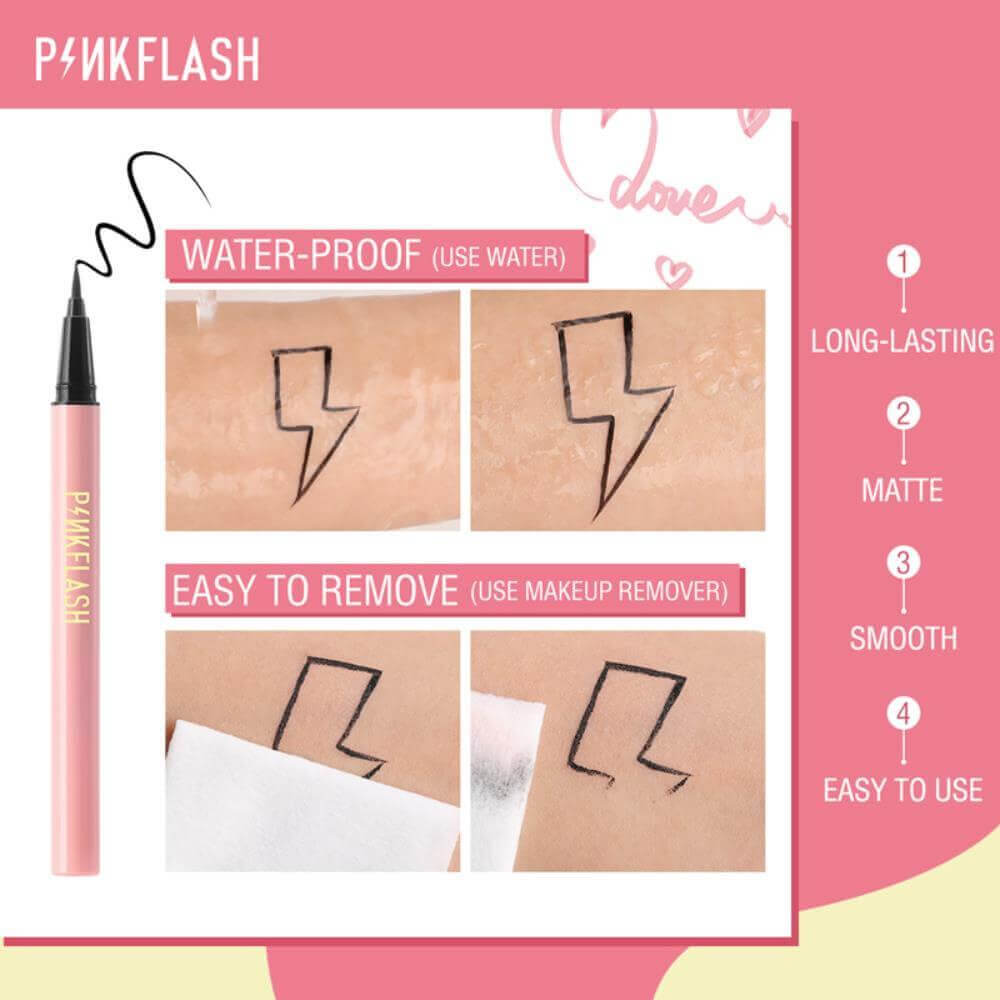 Pink Flash Lock All Day Waterproof Eyeliner -E01