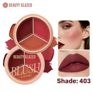 Beauty Glazed Blush & Lip Cream Shade 403 – Deep Reds, Mauves & Brick Tones for Cheeks & Lips - Pink Flash BD