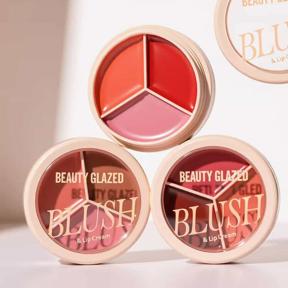 Beauty Glazed Blush & Lip Cream Shade 403 – Deep Reds, Mauves & Brick Tones for Cheeks & Lips - Pink Flash BD
