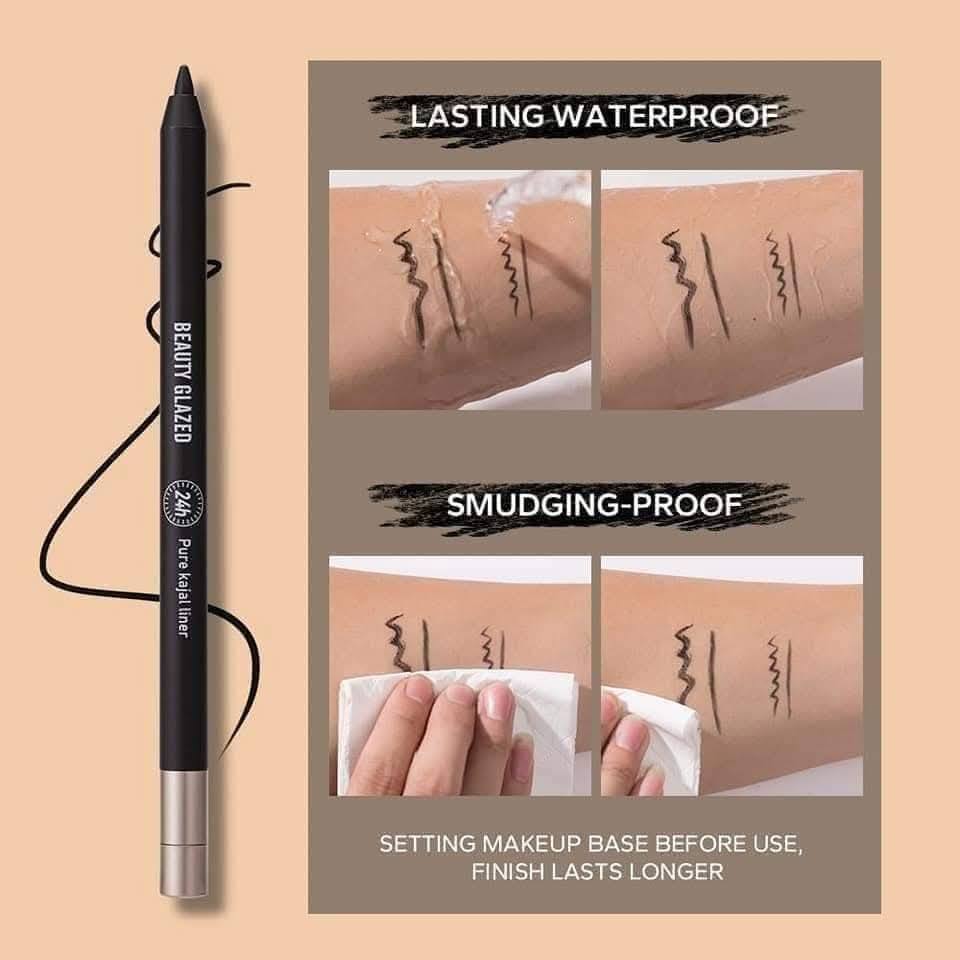 BEAUTY GLAZED 24H Pure Kajal Liner – Black - Pink Flash BD