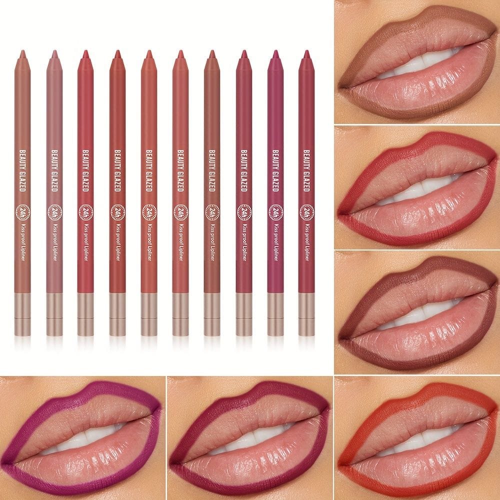 Beauty Glazed 24H Waterproof Lip Liner | Shade 101: Nude - Classic Pinkish Beige | Long-Lasting Matte Lip Pencil | Pink Flash BD - Pink Flash BD