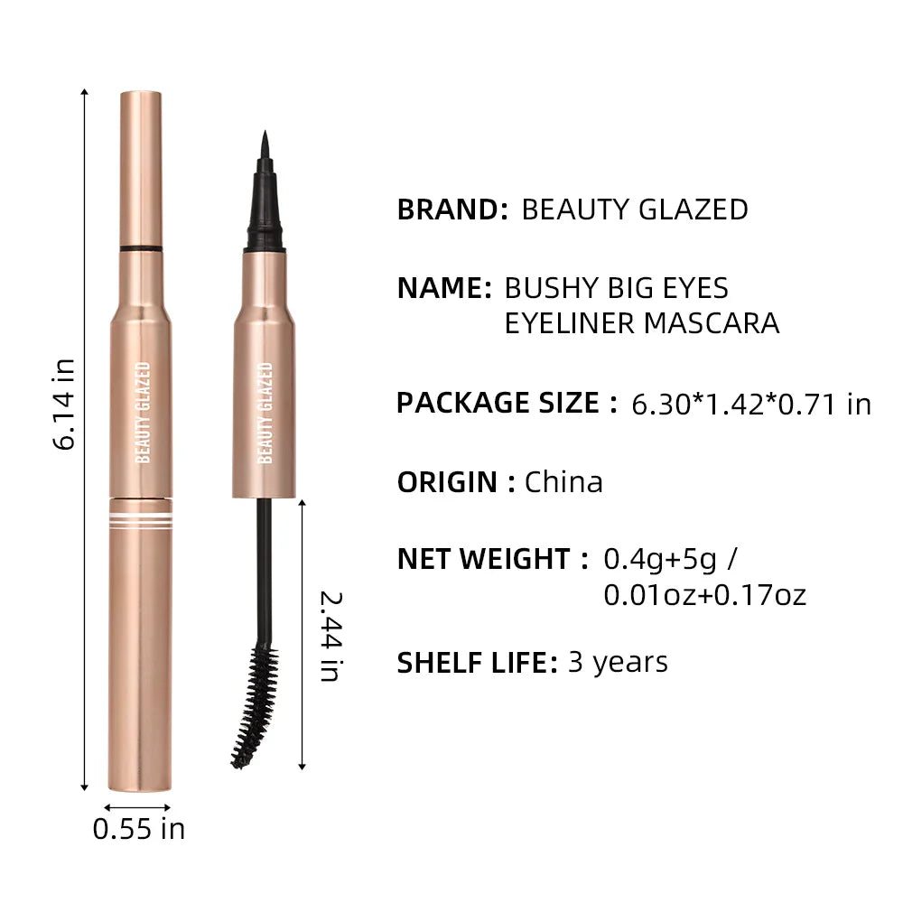 Beauty Glazed 2-in-1 Bushy Big Eyeliner & Mascara - Pink Flash BD
