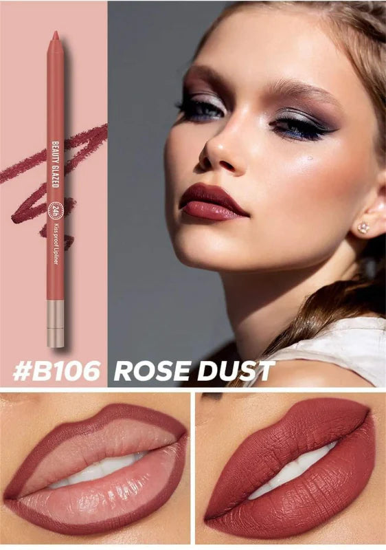 Beauty Glazed 24hours waterproof and long lasting lipliner shade number 106 (shade name Rose Dust) - Pink Flash BD