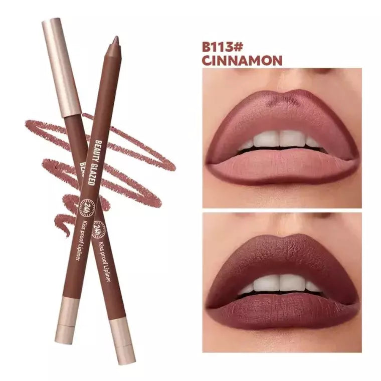 Beauty Glazed 24hours waterproof and long lasting lipliner shade number 113 (shade name Cinnamon) - Pink Flash BD