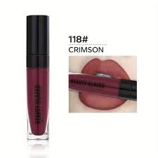 Beauty Glazed Matte Waterproof Long Lasting Liquid Lipstick Shade 118(Crimson) - Pink Flash BD