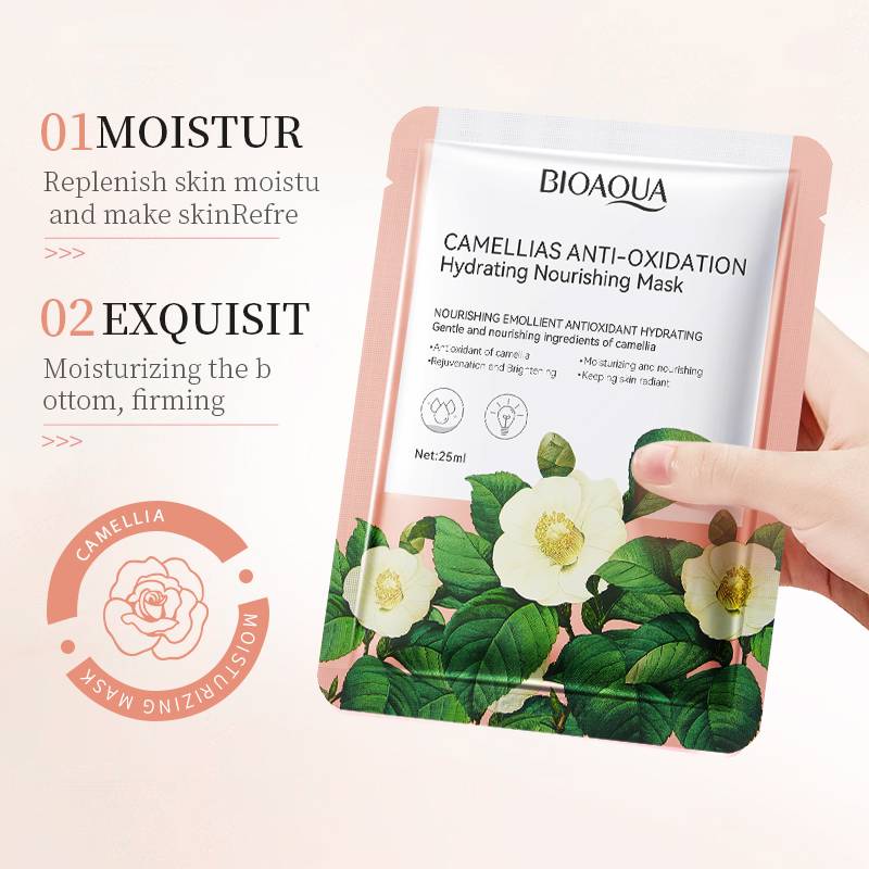 BIOAQUA Camellias Anti-Oxidation Hydrating Nourishing Facial Sheet Mask-25ml