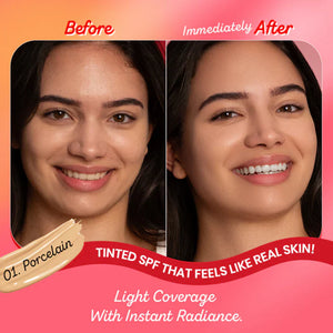 Dot & Key Strawberry Dew Tinted Sunscreen SPF 50+ PA++++ | Shade 01 Porcelain | Pink Flash BD - Pink Flash BD