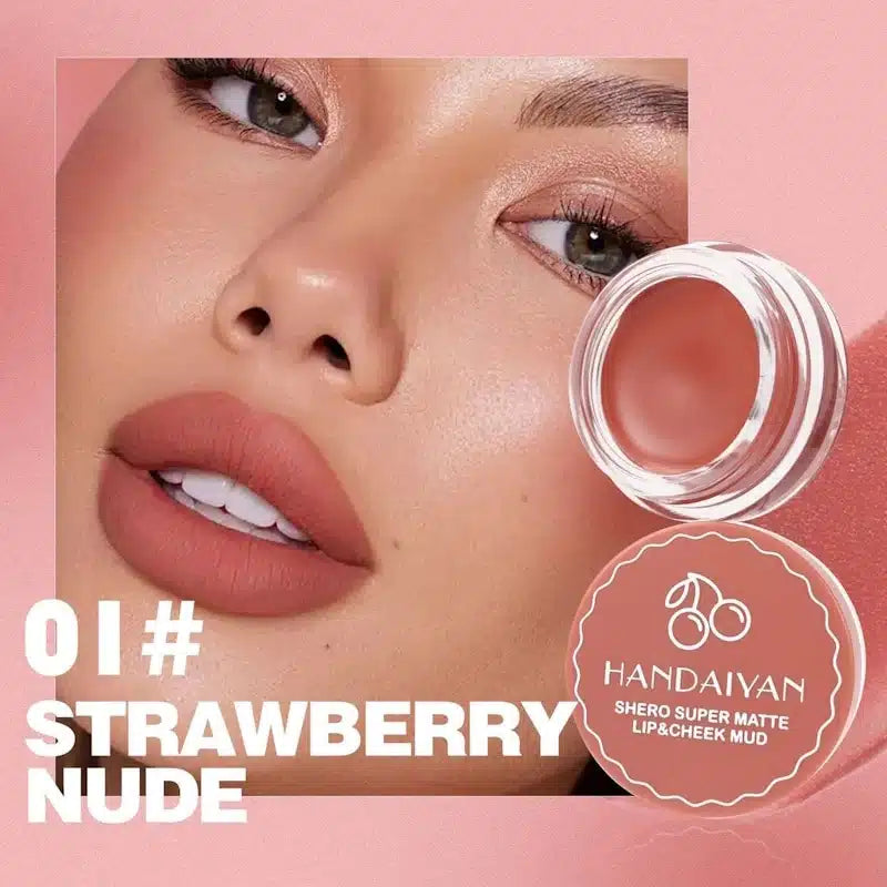 Handaiyan Shero Super Matte Lip & Chick Mud Shade 1 (Strawberry Nude).