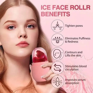 Person using an Ice Facial Roller to soothe and tighten skin for a natural face lift.