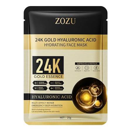 ZOZU 24 K Gold Hyaluronic Acid Facial Masks -25g