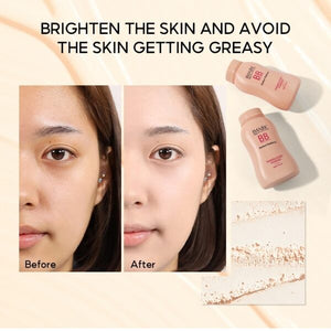 Finely milled texture of IMAGIC Perfect Radiance BB Powder for a glowing finish