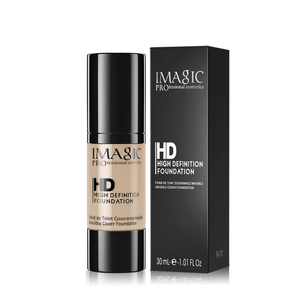 IMAGIC HD High Definition Foundation Shade 22 in pink flash, full coverage liquid makeup for a flawless 24-hour finish.