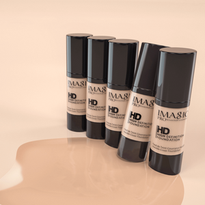 IMAGIC HD High Definition Foundation Shade 22, pink flash BD, full coverage liquid foundation with 24-hour wear, smooth application.