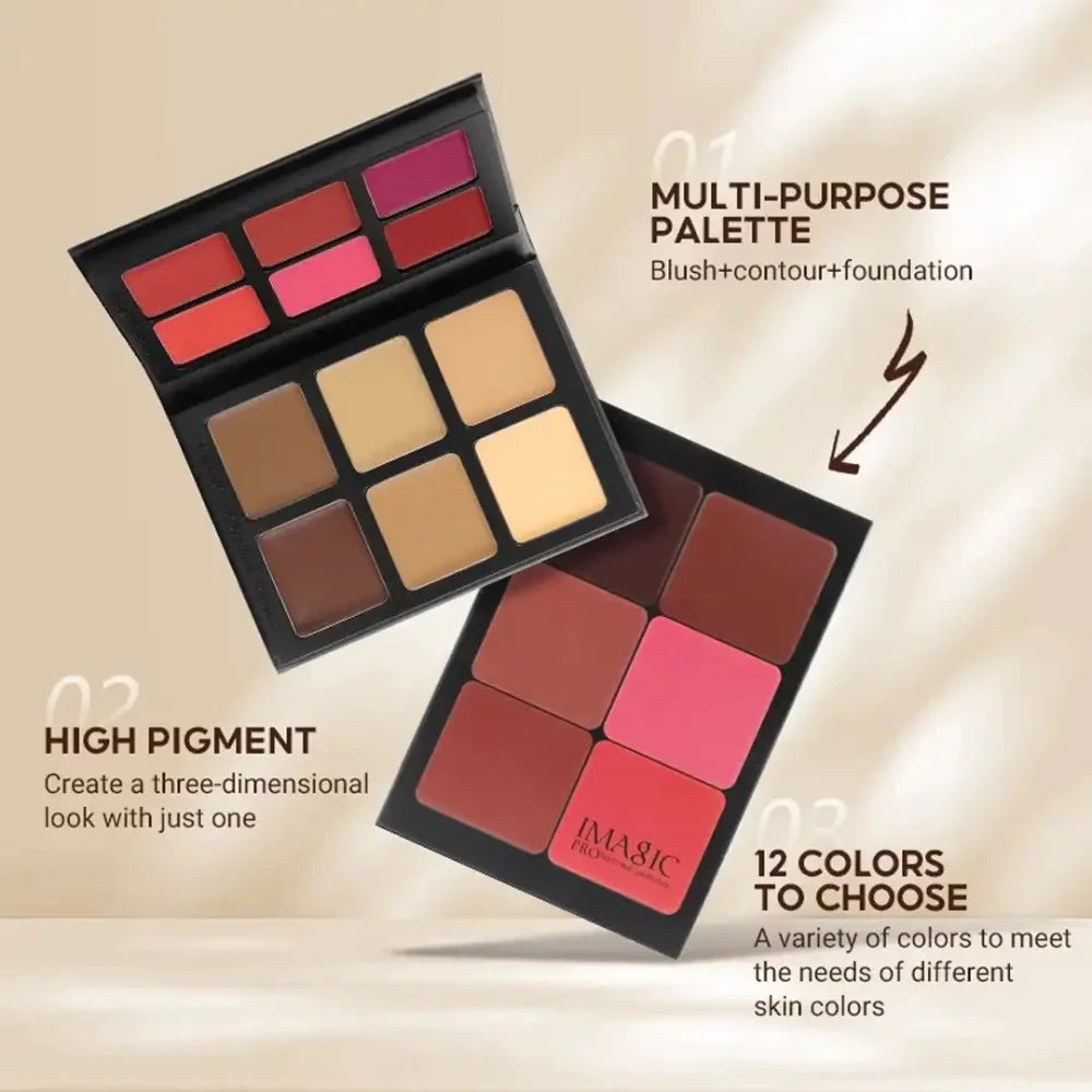 IMAGIC Professional Multiuse Cream Foundation & Blush Palette