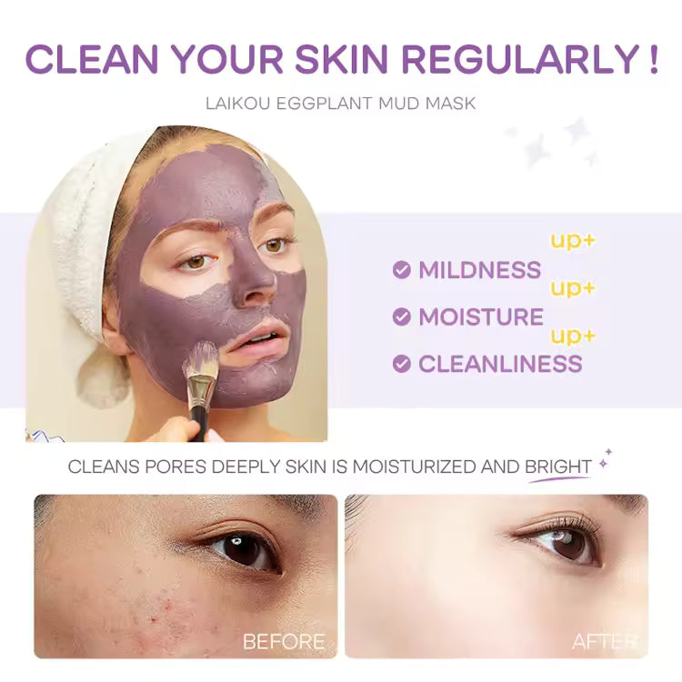 LAIKOU Eggplant Mud Mask – Deep Purifying & Acne Care Treatment