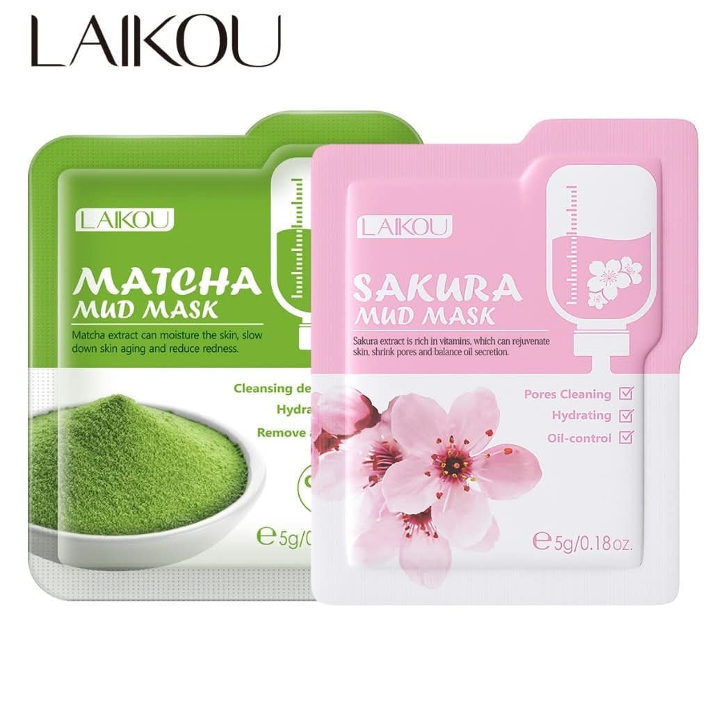 Laikou Matcha Mud Mask – Deep Cleansing & Oil Control Clay Mask.