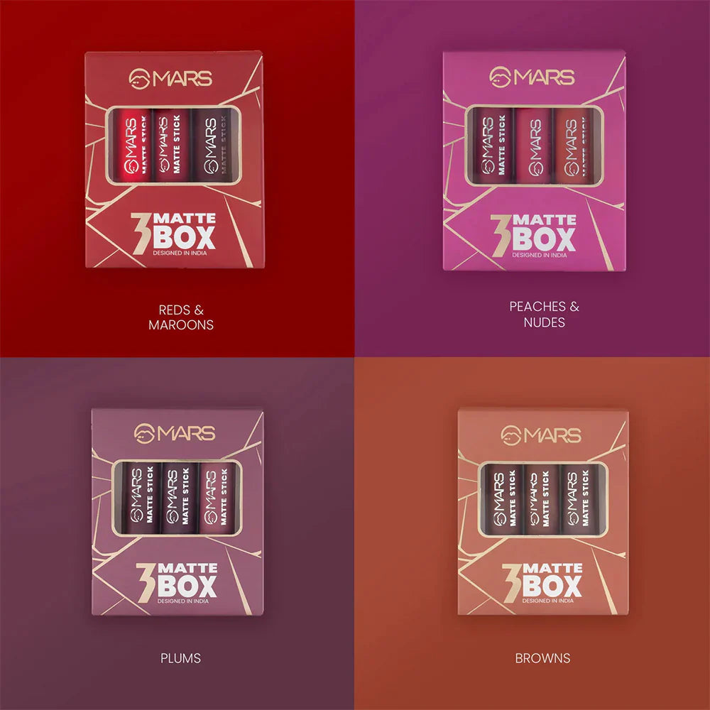 MARS Matte Lipstick Box Set of 3 - Pink Flash BD