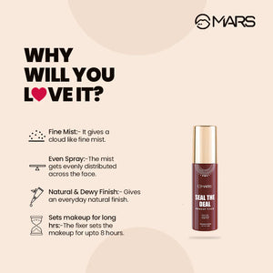 MARS Steal the Deal Makeup Fixer Setting Spray - Long-Lasting Matte Finish Setting Spray - Pink Flash BD