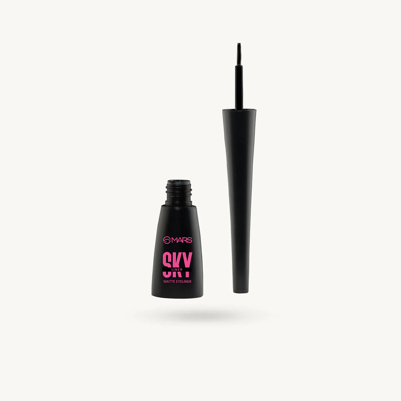 Sharp black stroke of MARS Skyliner Eyeliner showing matte finish and smudge-proof formula.