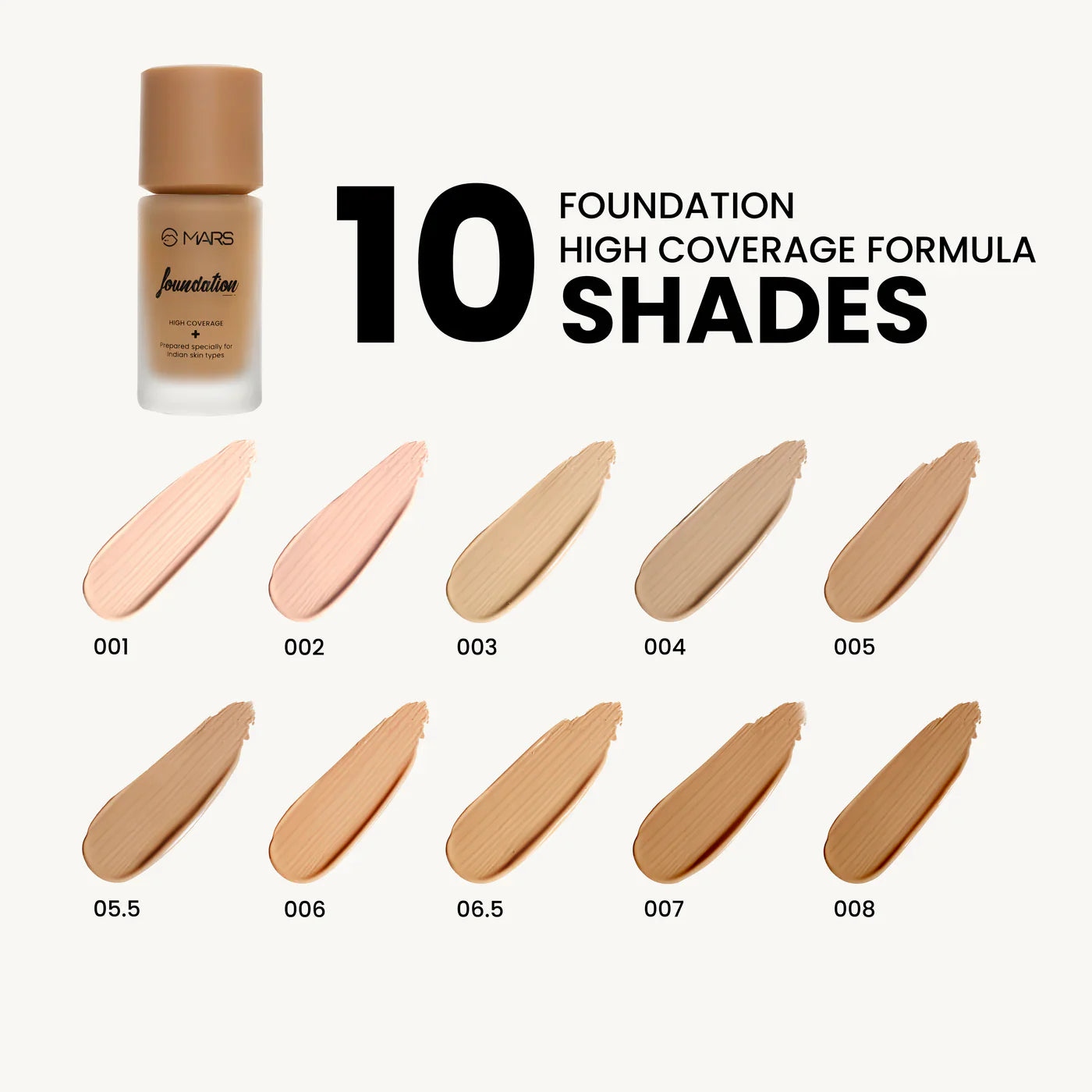 MARS High Coverage Liquid Matte Foundation – Shade 003 (Bottle)
