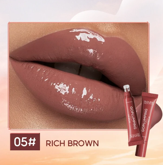 IMAGIC GOPLUMPING Lip Balm Shade 05 (Rich Brown) | Pink Flash BD - Pink Flash BD