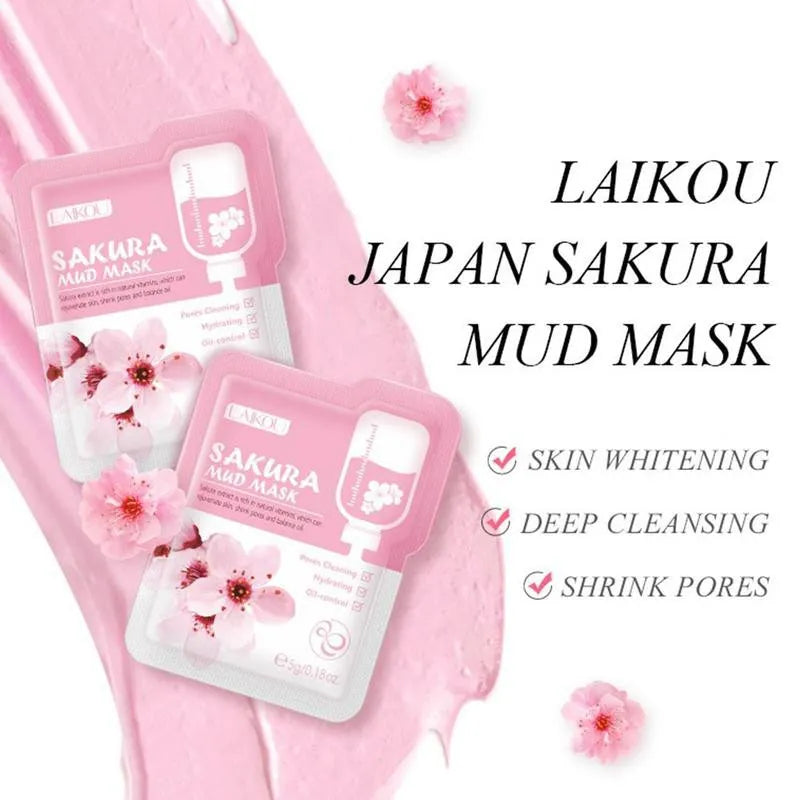 Laikou Sakura Mud Mask – Deep Cleansing, Brightening & Hydrating Clay Mask.