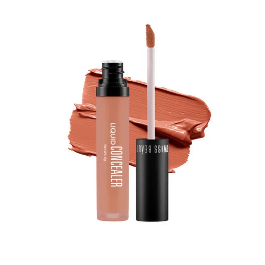 Swiss Beauty Liquid Concealer Shade 09 Orange Corrector in Pink Flash BD, featuring a smooth liquid formula in a sleek bottle.