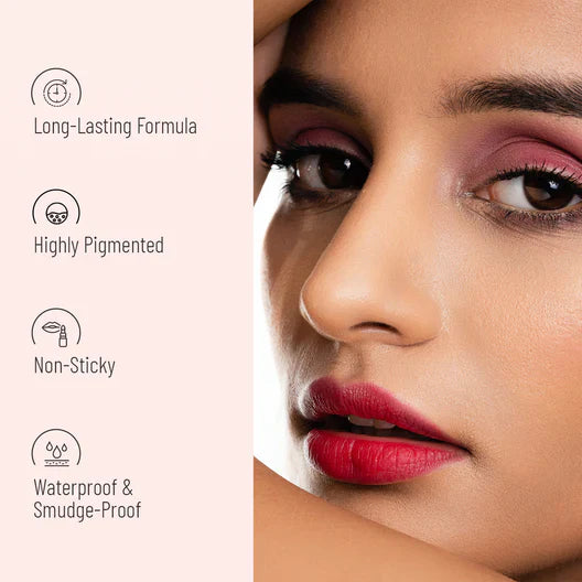 Model wearing Swiss Beauty Shade  for a romantic, everyday lip look - Pink Flash BD