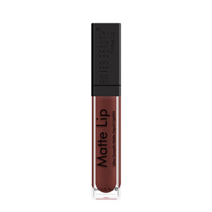 Intense deep maroon matte swatch of Swiss Beauty Liquid Lipstick Shade 19 showing rich pigment and velvet texture