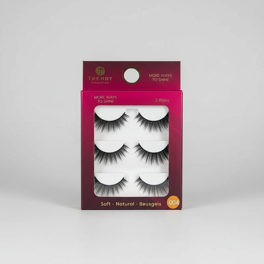 TRENDY Beauties 3 Pairs Eyelashes Set 004 - Natural and Voluminous Faux Mink Lashes - Pink Flash BD