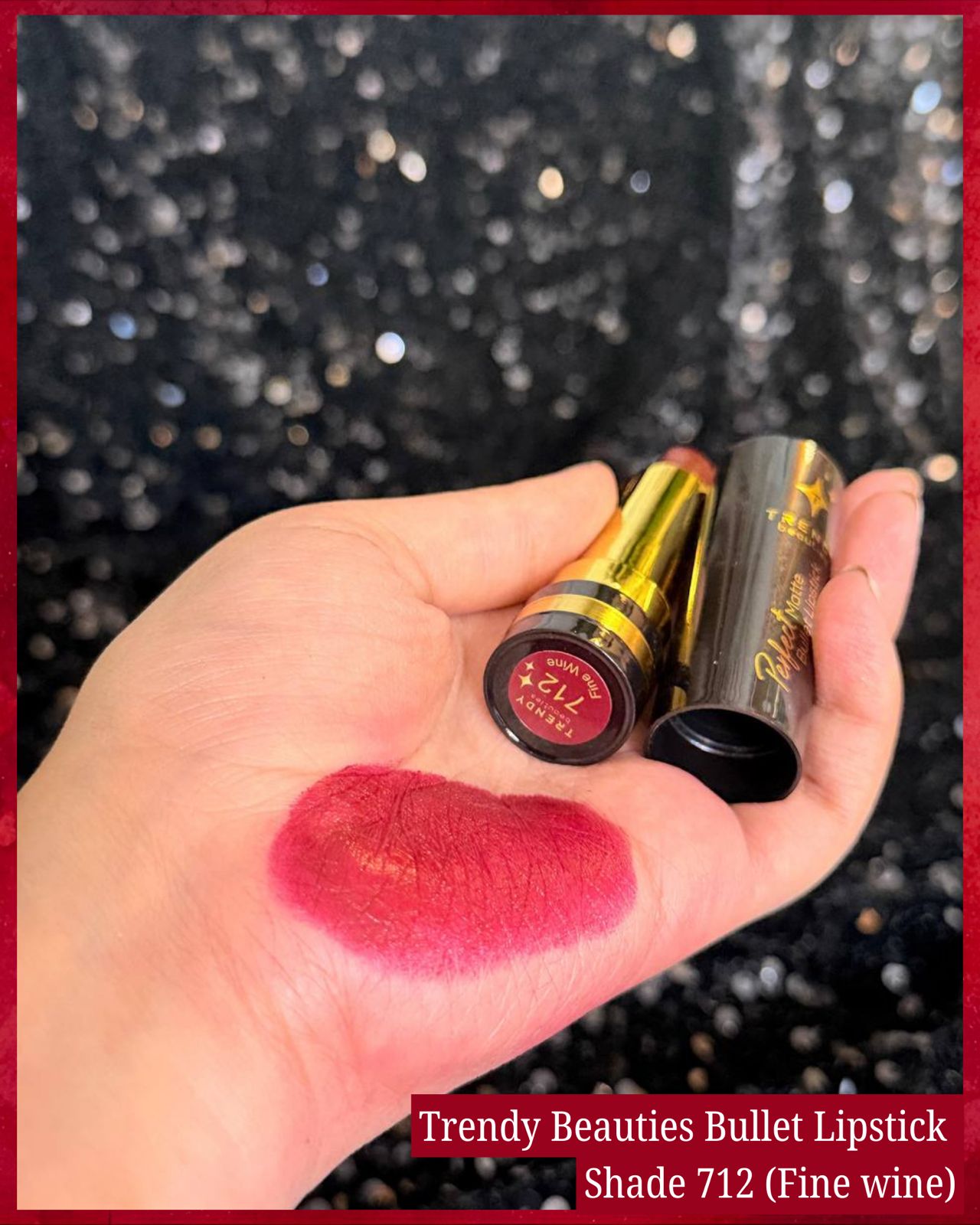 TRENDY Beauties Perfect Matte Bullet Lipstick – Shade 712 Fine Wine | Pink Flash BD