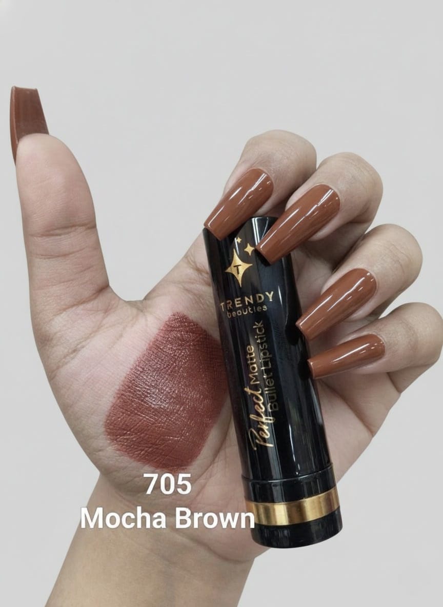 Trendy Beauties Perfect Matte Bullet Lipstick Shade 705 - Velvet Matte Finish Pink Flash BD