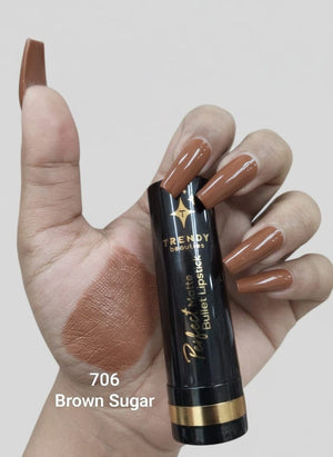 Trendy Beauties Perfect Matte Bullet Lipstick Shade 706 Brown Sugar- Velvet Matte Finish Pink Flash BD