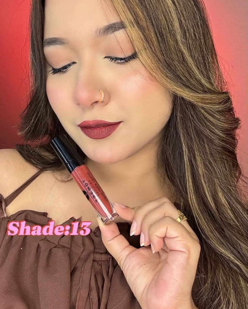 TRENDY Beauty Liquid Matte Lipstick #13 - Long-Lasting Highly Pigmented Lip Color - Pink Flash BD