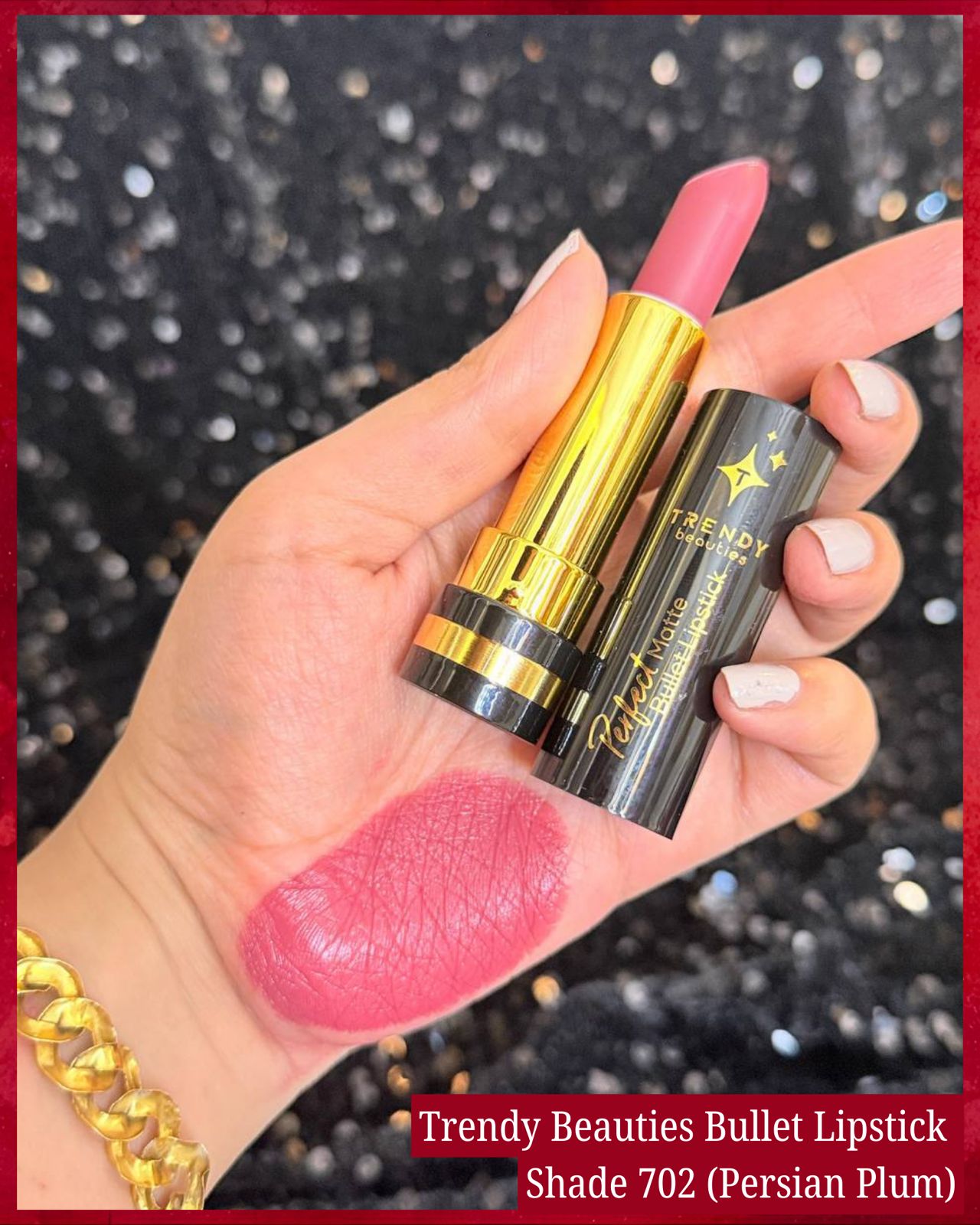TRENDY Beauties Perfect Matte Bullet Lipstick – Shade 702 Persian Plum | Pink Flash BD